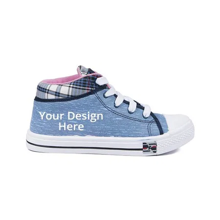 Blue Customized Canvas Women's Shoes