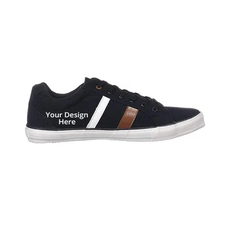Black Customized Men's Canvas Shoes