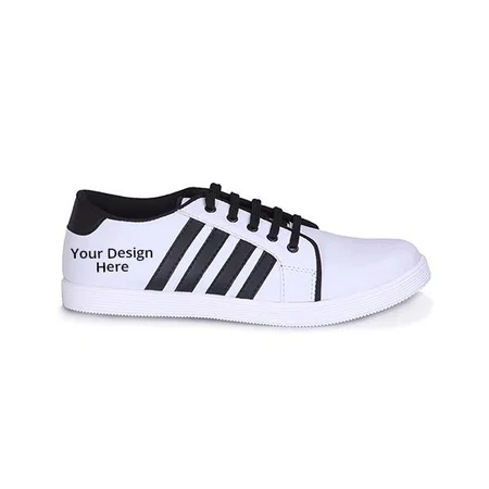 White Customized Men's Canvas Sneaker