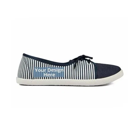 Blue White Customized Canvas Women Shoes