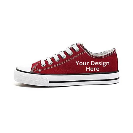 Red Customized Sneakers Casual Canvas