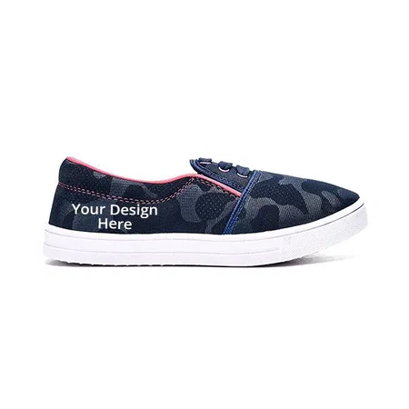 Black Pink Customized Walking Shoes, Running Shoes, Canvas Shoes