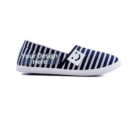 Blue White Customized Women Canvas Shoes