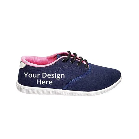Pink Blue Customized Soft Canvas Casual Shoes, Sneakers