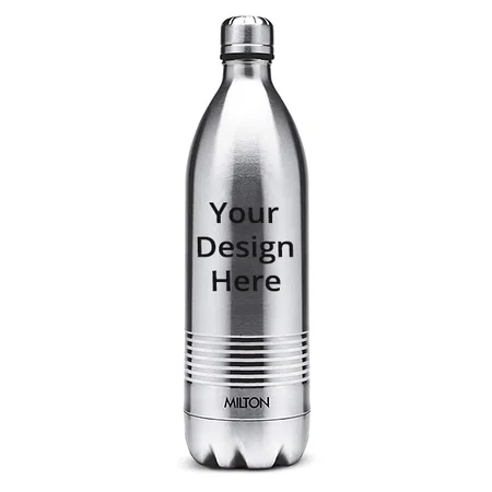 Silver Customized Milton Deluxe Thermosteel 24 Hours Hot and Cold Water Bottle, 1 Litre