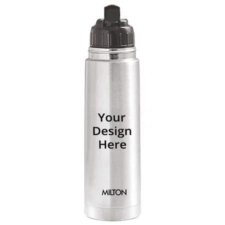 Silver Customized Milton Thermosteel Flip Lid Flask, 1 Litre