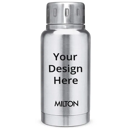 Silver Customized Milton Thermosteel Hot and Cold Water Bottle, 160 ml