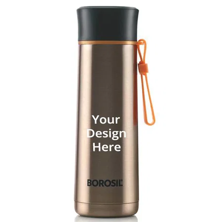 Customized Borosil Stainless Steel Hydra Sprint - Vacuum Insulated Flask Water Bottle, 400ML