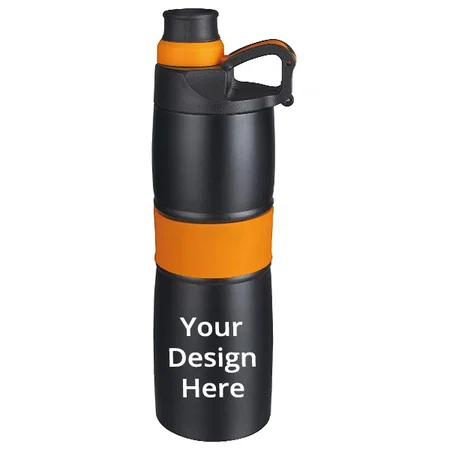 Black Customized Signoraware Stainless Steel Vacuum Flask Bottle, 600ml