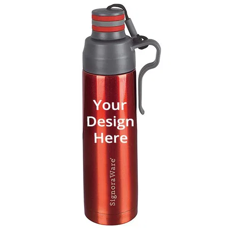 Red Customized Signoraware Stainless Steel Vacuum Flask Bottle, 500ml