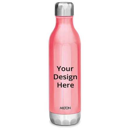 Pink Customized Milton Thermosteel Water Bottle, 820 ml