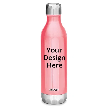 Pink Customized Milton Thermosteel Water Bottle, 540 ml
