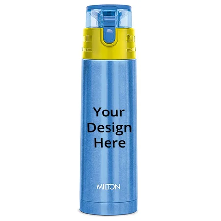 Blue Customized Milton Thermosteel Hot and Cold Water Bottle, 500 ml