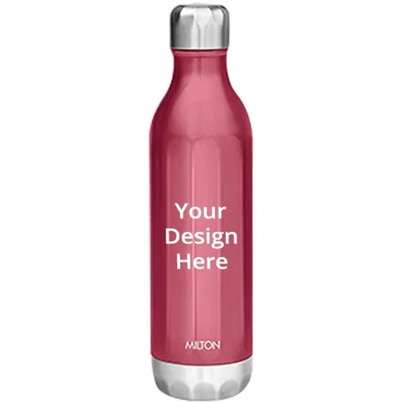 Red Customized Milton Thermosteel Vaccum Insulated Hot & Cold Water Bottle, 540 ml