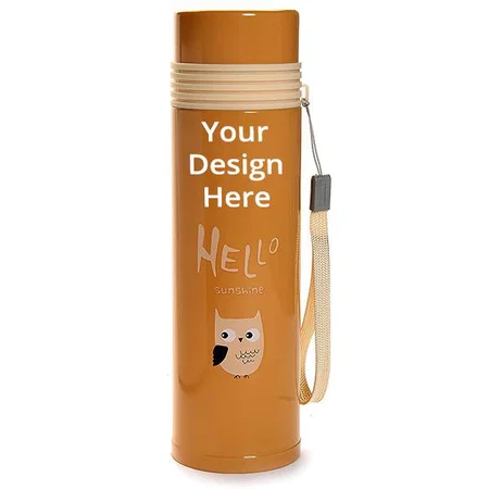 Orange Customized Stainless Steel Water Bottle, 400ml