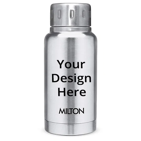 Silver Customized Milton Thermosteel Hot and Cold Water Bottle, 160 ml