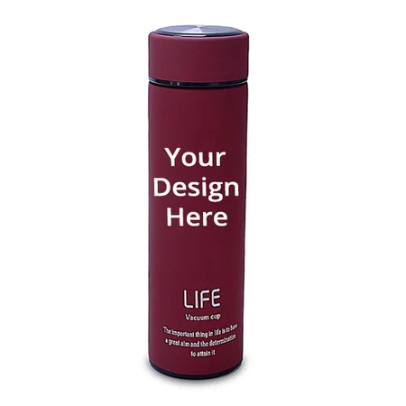 Red Customized Double Wall Vacuum Insulated Stainless Steel Flask, Bpa Free, Thermos Travel Water Bottle 450 ml