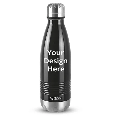 Black Customized Milton Thermosteel 24 Hours Hot and Cold Water Bottle (700 ml)