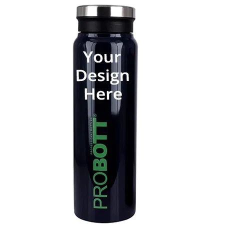 Black Customized Thermosteel Vacuum Flask Hot & Cold Water Bottle with Carry Bag 750ml