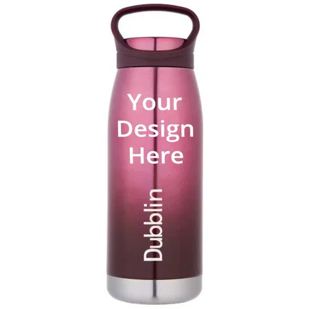 Pink Customized Stainless Steel Double Wall Vacuum Insulated, BPA Free Water Bottle, Sports Thermos Flask Keeps Hot 12 Hours, Cold 24 Hours 500ml