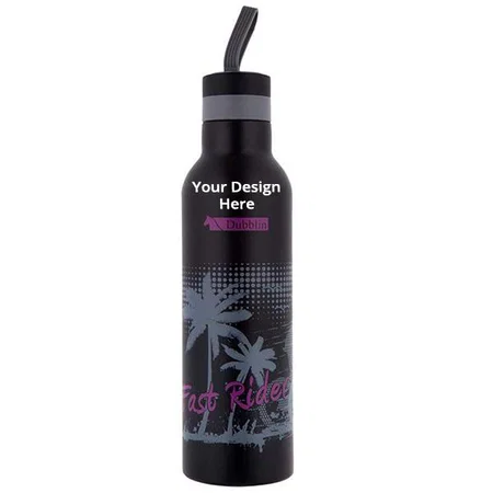 Black, Pink Customized Stainless Steel Double Wall Vacuum Insulated BPA Free Water Bottle (750 ml)