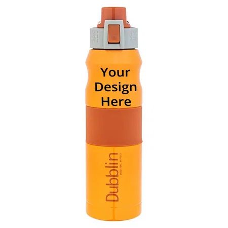 Orange Customized Stainless Steel Double Wall Vacuum Insulated, BPA Free Water Bottle (680 ml)