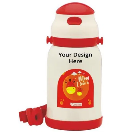 Red Customized Stainless Steel Double Wall Vacuum Insulated, BPA Free Water Bottle, Sports Thermos (500 ml)