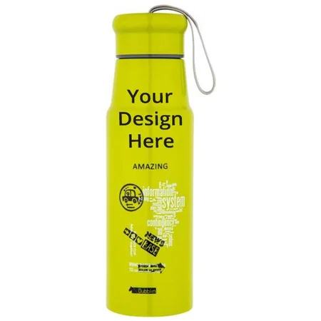Green Customized Stainless Steel Double Wall Vacuum Insulated, BPA Free Water Bottle (400 ml)