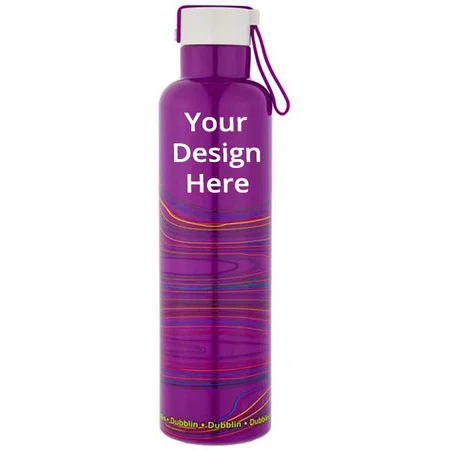 Violet Customized Stainless Steel Double Wall Vacuum Insulated, BPA Free Water Bottle with Anti Skid Bottom & Leak Proof Lid (750 ml)