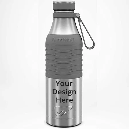 Space Grey Customized Stainless Steel Vacuum Insulated Water Bottle, Triple Layered Insulation (600 ml)