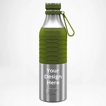 Military Green Customized Stainless Steel Vacuum Insulated Water Bottle. Triple Layered Insulation, Cold for 20 hours, Hot for 10 hours (750 ml)