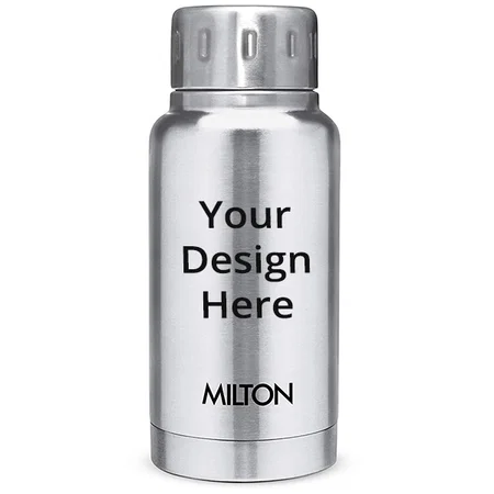 Silver Customized Milton Thermosteel Hot and Cold Water Bottle, 160 ml