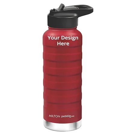 Red Customized Milton Thermosteel 24 Hours Hot and Cold Water Bottle with Spout Lid, (940 ml)