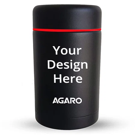 Black Customized Stainless Steel Vacuum Soup Flask (500 ml)