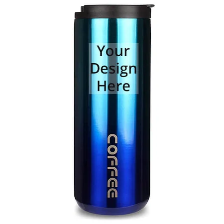 Inferno Blue Customized Vacuum Insulated Hot &amp; Cold Double Wall Thermosteel Travel Mug (500 ml)