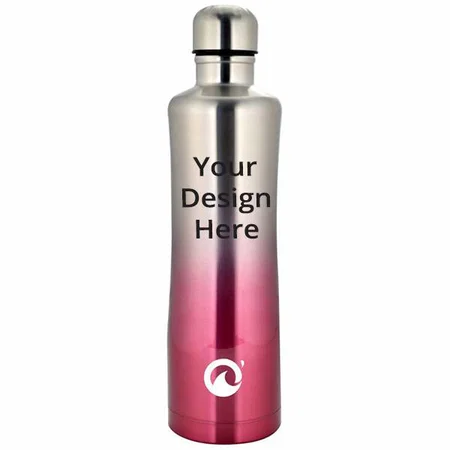 Silver Red Customized Stainless Steel Vacuum Insulated Bottle (750 ml)