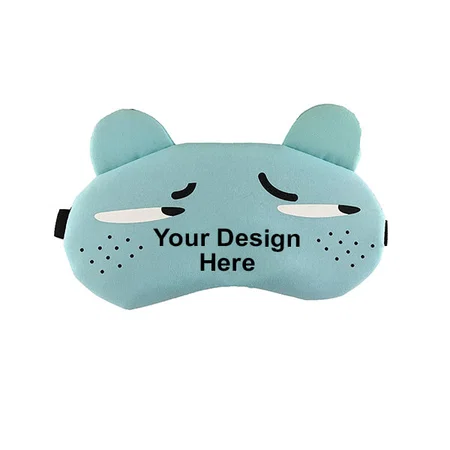 Sea Green Customized Cartoon Face Sleeping Eye Mask