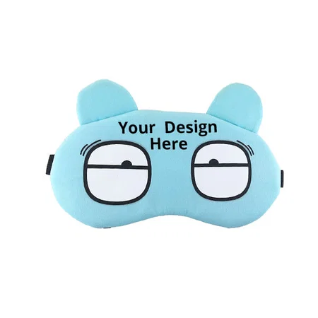 Blue Customized Cartoon Face Sleeping Eye Mask