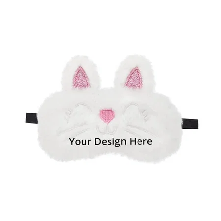 White Customized Fur Cat Sleeping Eye Mask