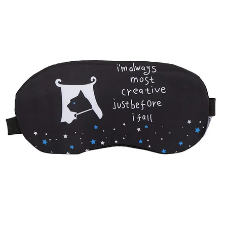 Black Customized Soft Fabric Sleeping  Eye Mask