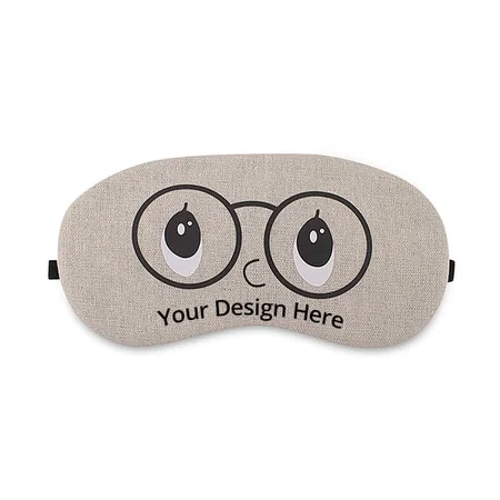 Beige Customized Eye Mask With Cooling Gel Insert, Stretchable Head Strap