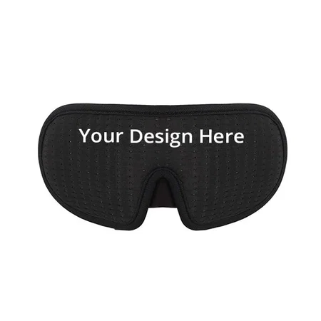 Black Customized Sleep &amp; Meditation Unisex Eye Mask with Breathable Foam, Premium Quality