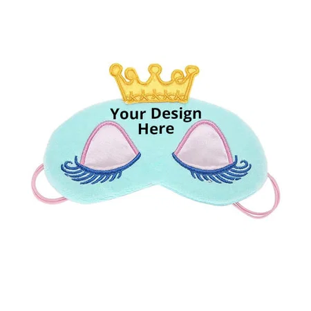 Sea Green Customized Crown Sleeping Eye Mask/Blindfold with Long Eyelash Design for Girls