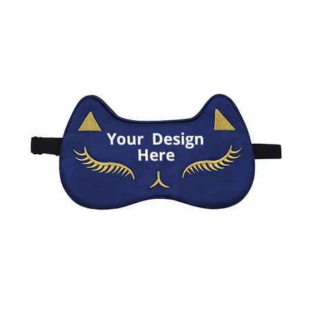 Blue Customized Luxury Silk Sleeping Eye Mask