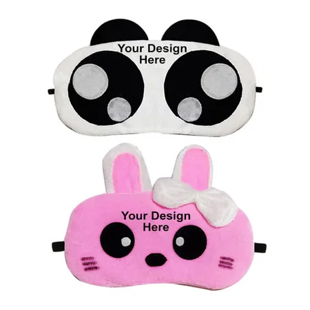 White Pink Customized Super Soft &amp; Smooth Sleep Mask (Pack of 2)