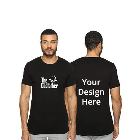 Black Customized The Godfather Graphic Printed T-Shirt for Men