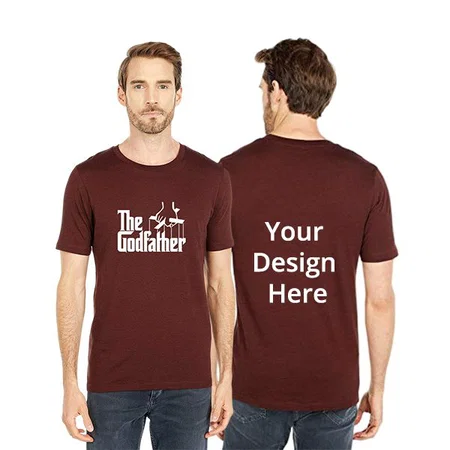 Maroon Customized The Godfather Graphic Printed T-shirt