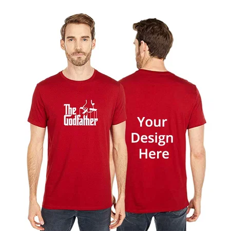 Red Customized Godfather Graphic Printed T-Shirt