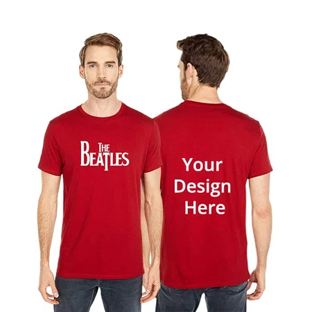 Red Customized Beatles Graphic Printed T-Shirt