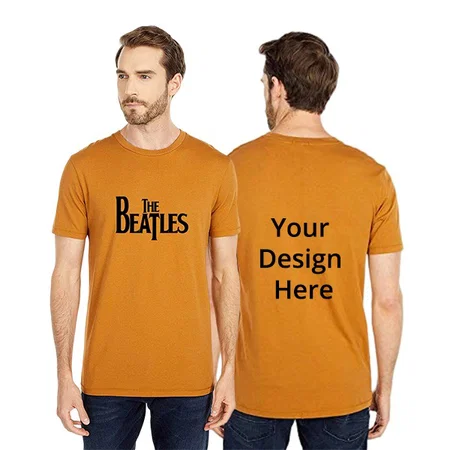 Mustard Customized Beatles Graphic Printed T-Shirt